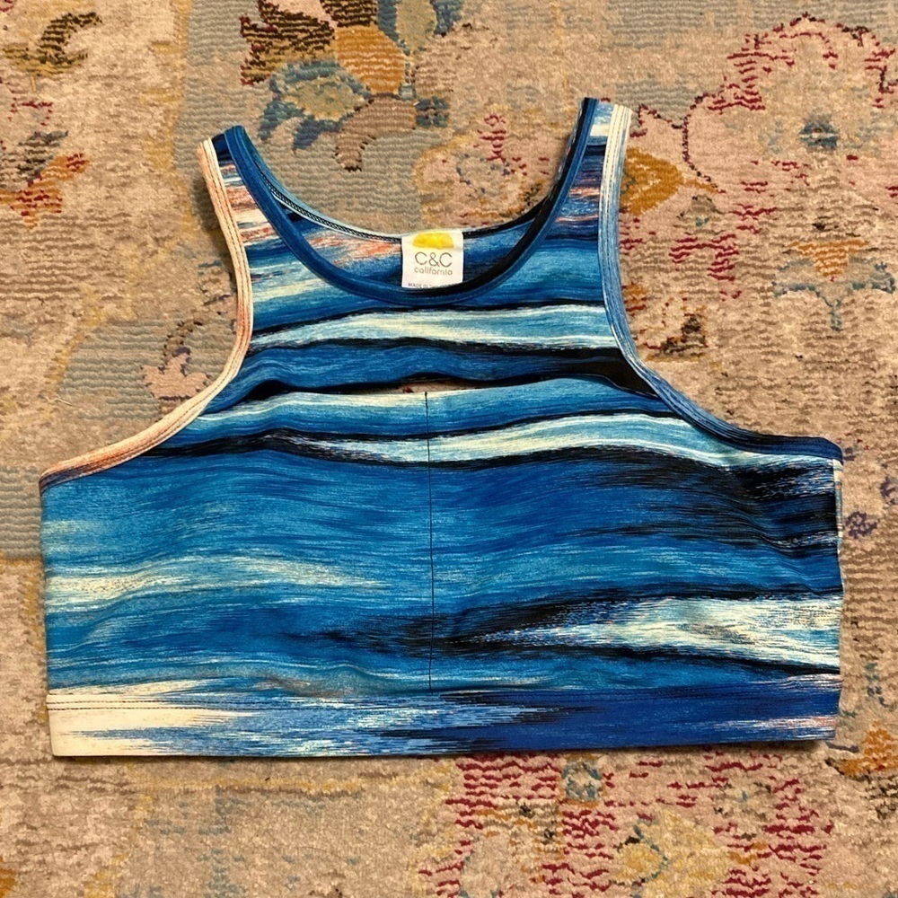 C&C California Blue And Orange Sports Bra Size Medium